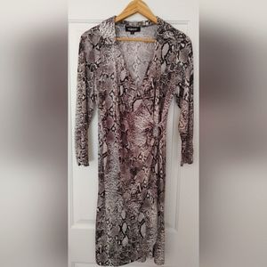 Glamour Snakeskin Wrap Dress~ Size 12